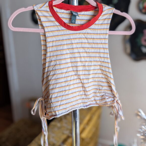 Wild Fable Striped Crop Top with Side Ties - Picture 1 of 7